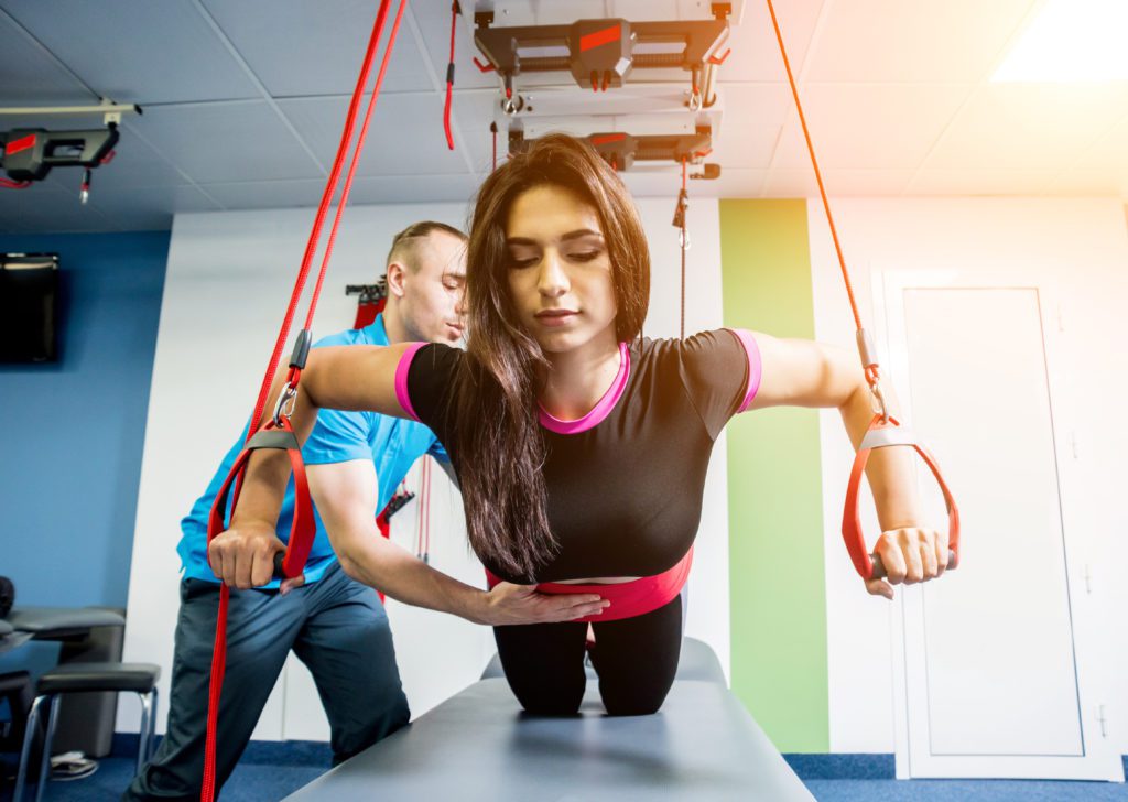 suspension training in a health and rehabilitation center