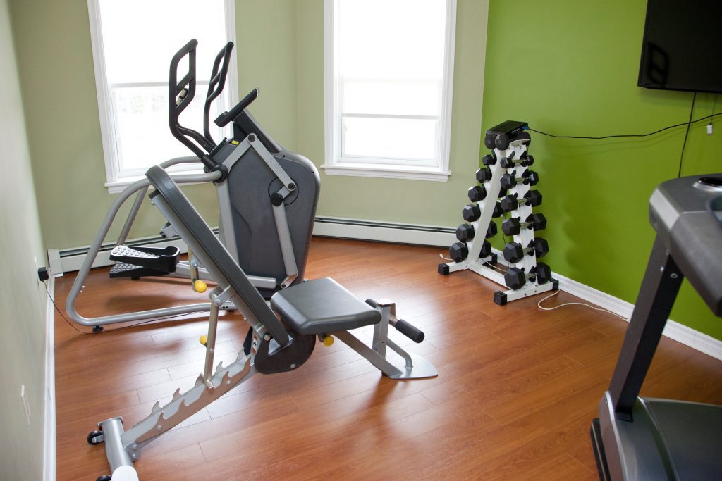 how to store workout equipment in small apartment